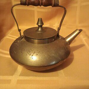 Vintage etched Brass Teapot made in India